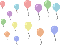 viele kleine, bunte Luftballons