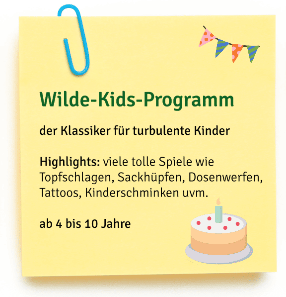 Wilde-Kids-Programm mit vielen Spielen