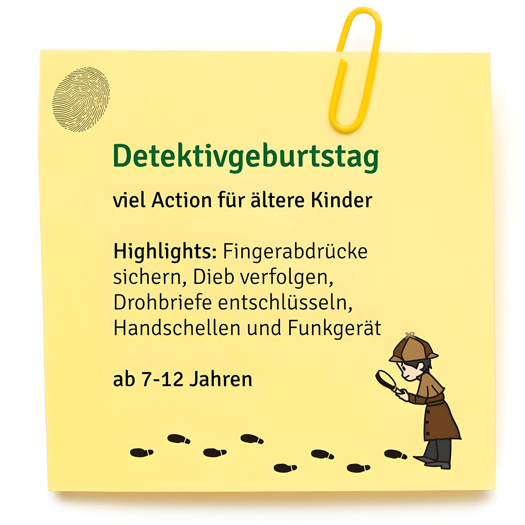 Detektivgeburtstag ab 7 Jahren